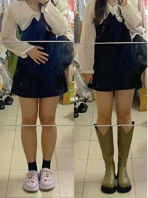 40cm粗腿测评第1156671566弹,超清新绿色v口靴