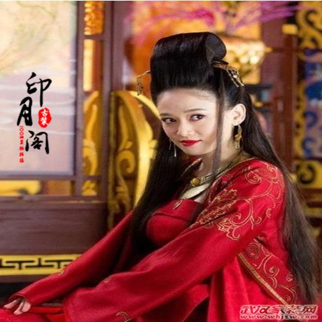 影视剧新笑傲江湖 陈乔恩东方不败 大红绣花拖尾汉服 婚服