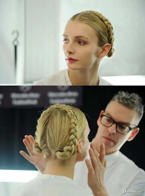 naeem khan2014春夏秀场发型_naeem khan2014春夏秀场 古典麻花辫盘发