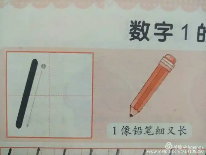 其它 小中班《空中课堂》第八期开课了 写美篇数字1 认识:1像铅笔细又