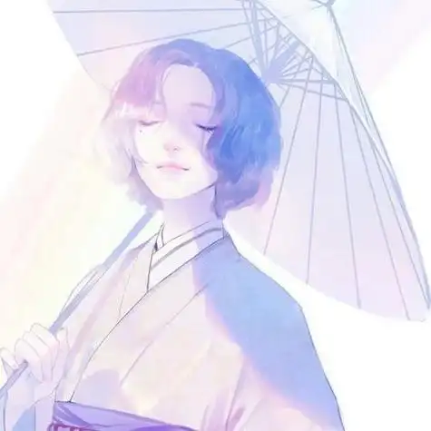 动漫女生头像紫色系拿伞古风微微一笑美