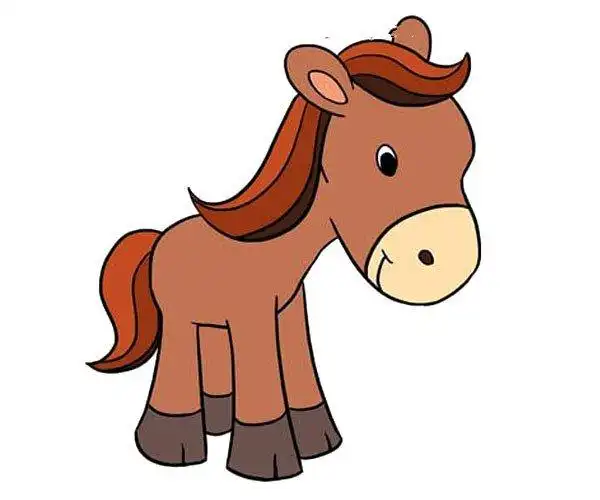 可爱的小马驹简笔画教程