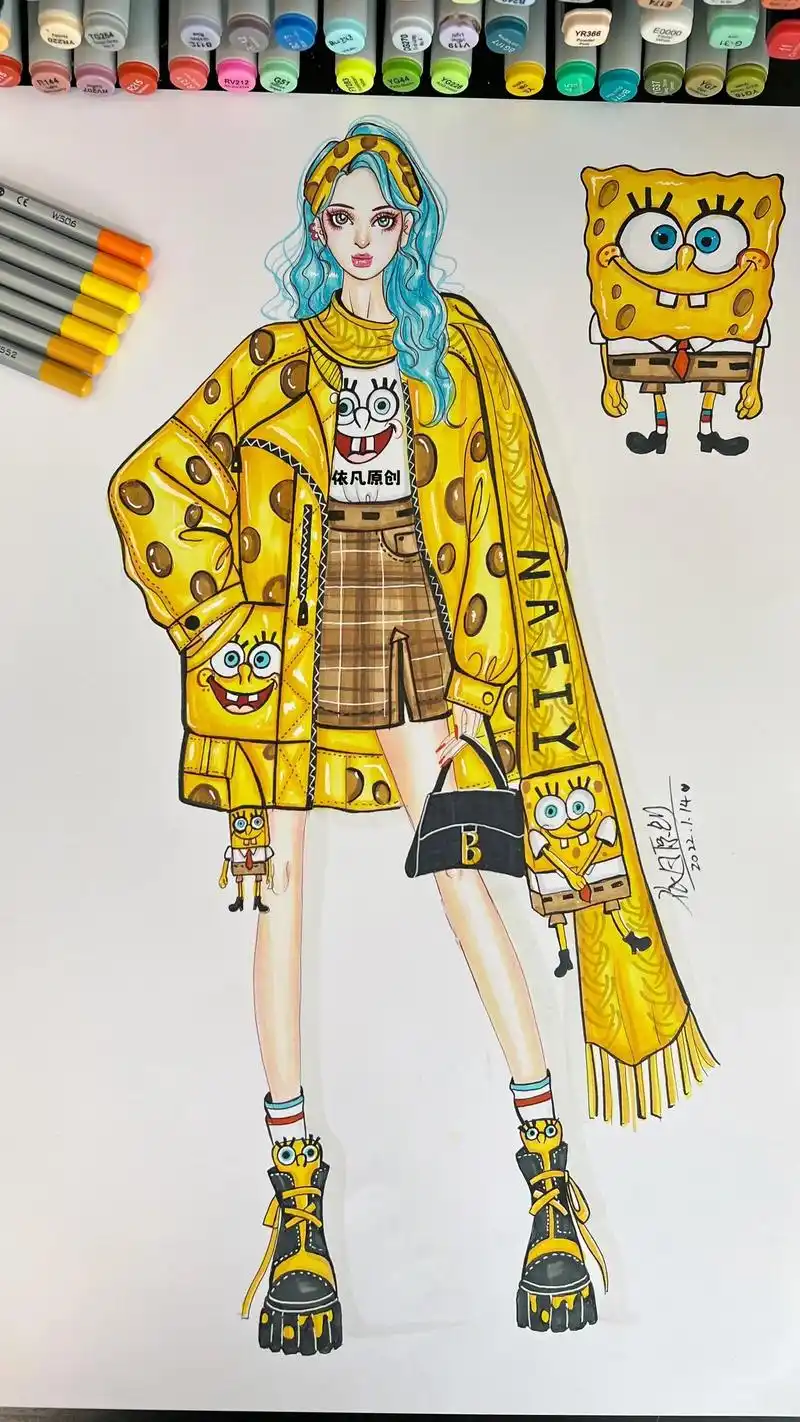 为海绵宝宝设计衣服.
