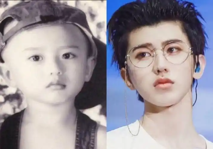 蔡徐坤童年自拍照曝光,可爱的非主流中二系,五官并无太大变化_照片