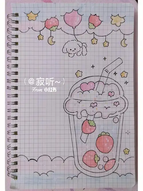 奶茶手帐|答应了一个小可爱要画奶茶手帐,来交作业啦临摹,非原创