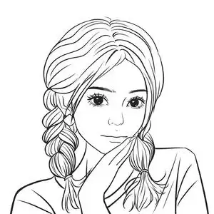 情侣黑白线条设计定制动漫简笔画线稿漫画画像手绘真人照片转头像