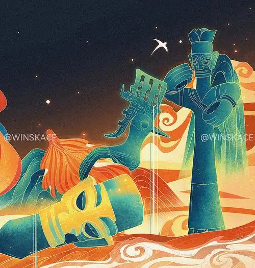 wow 三星堆 | 国潮插画