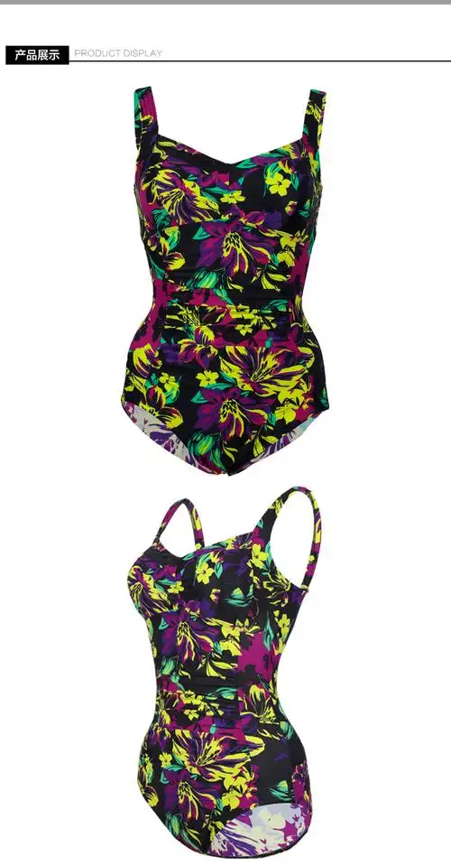 速比涛speedo女士三角连体显瘦大码游泳衣泳装