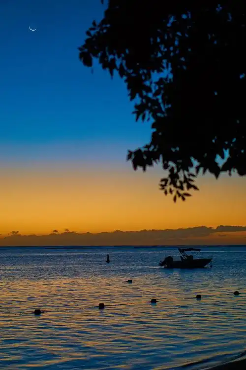 傍晚毛里求斯的海边