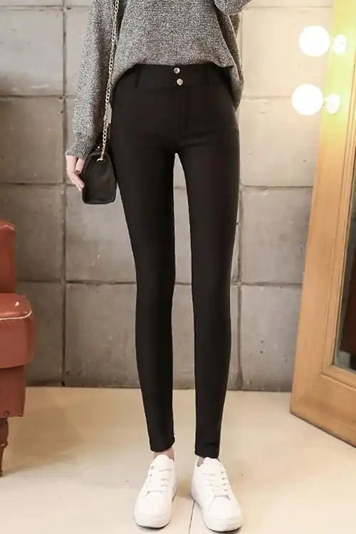 春季新款打底裤女外穿显瘦高腰韩版黑色小脚铅笔紧身魔术裤子大码