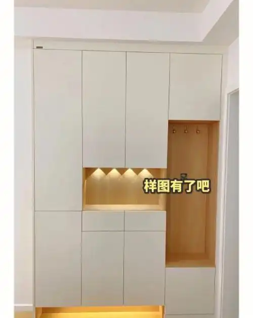 97我家鞋柜是无把手设计,都是用的反弹器,换鞋凳宽度是50,整个柜子