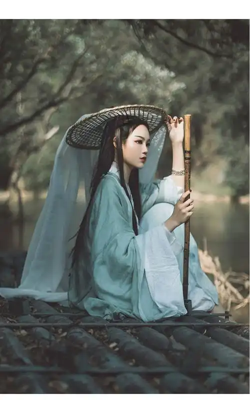 【古装汉服女侠客全套】清平调魏晋风交领汉服女古风武侠客绿色素雅