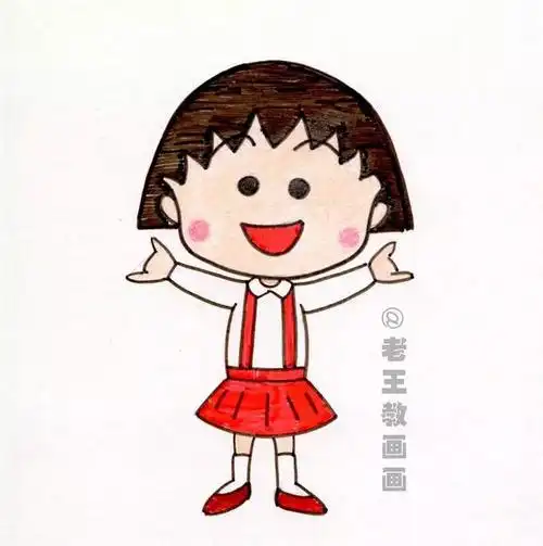 樱桃小丸子侧面画法简笔画步骤(简笔画教程只需要6步)(6)