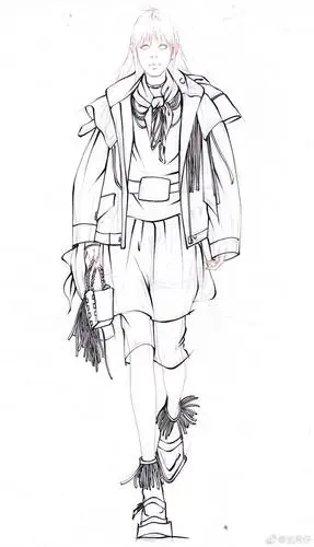 手绘线稿 服装设计 画师玄月