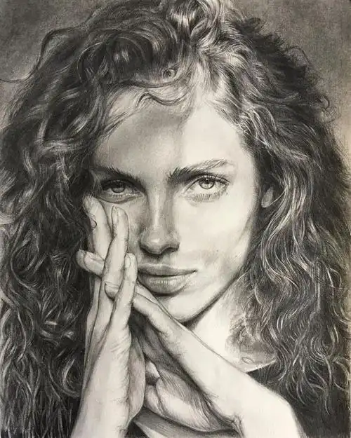 笔触柔细腻的肖像素描,aduhong作品欣赏!