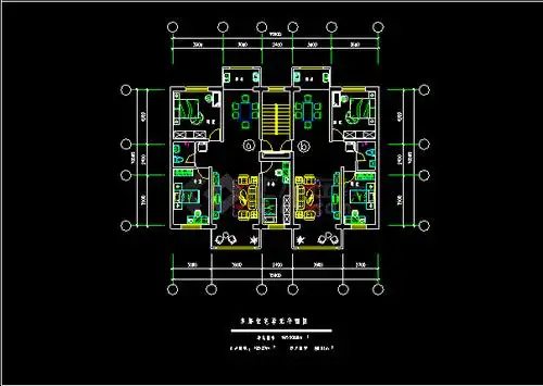多层住宅建筑施工cad设计平面方案图