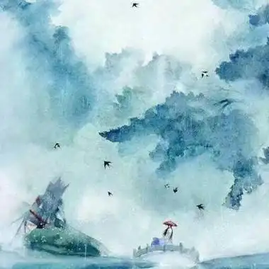 手绘古风风景头像 任思绪飞扬