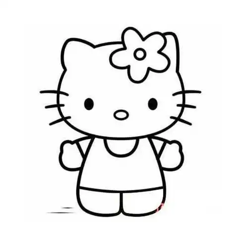 儿童画画大全简单漂亮简笔画kitty猫的画法图解教程