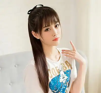 扎马尾额前小碎发怎么弄图片片