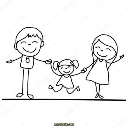 一家三口简笔画怎么画图片,一家三口简笔画超简单,一家三口简笔画怎么