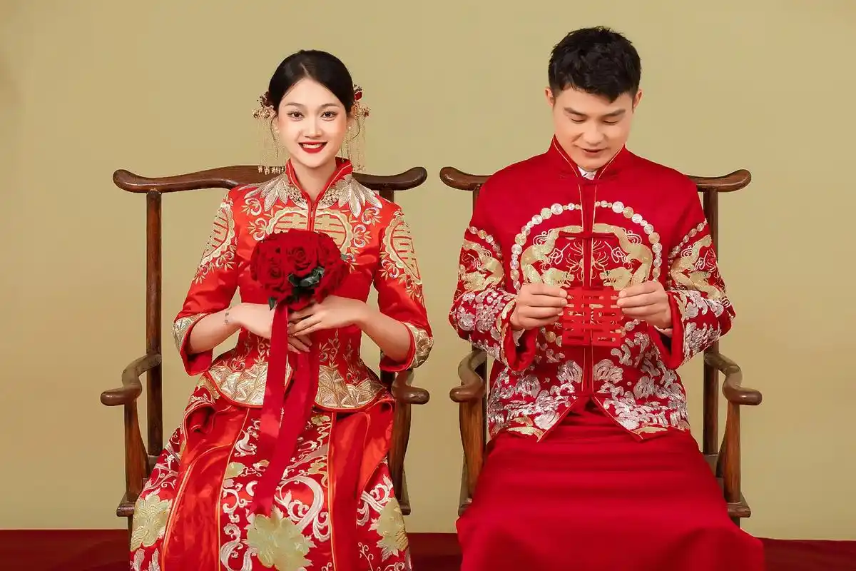 一夕摄影客片中式秀禾服婚纱照