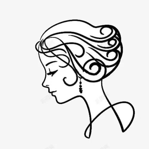 美女侧面简笔画图标