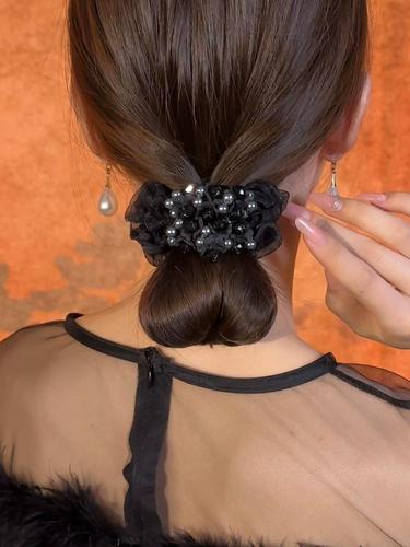 头花头饰发饰2024年新款女高级感头绳妈妈丸子头盘头扎头发发圈女