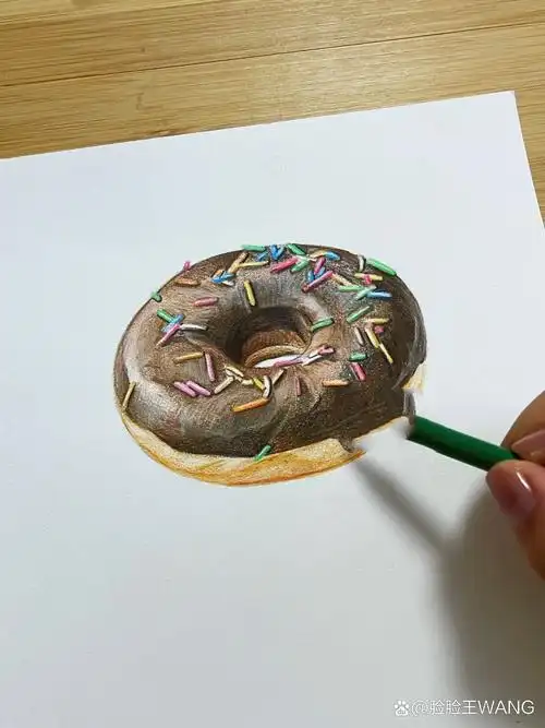 彩铅巧克力甜甜圈