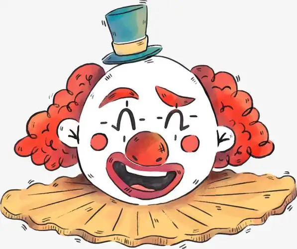 搞怪的手绘卡通小丑