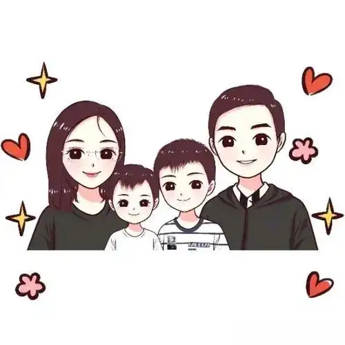 亲子头像一家四口两个儿子