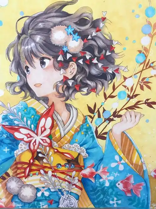 手绘动漫马克笔动漫沉浸式画画