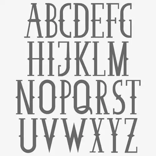 复古英文字母设计矢量图