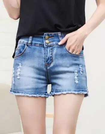 女士女款牛仔短裤牛仔裤衩女夏外穿夏季2018新款韩版宽松破洞高腰