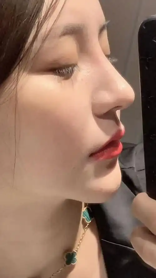 小姐姐的侧脸真是绝了,高鼻梁大眼睛,太美了