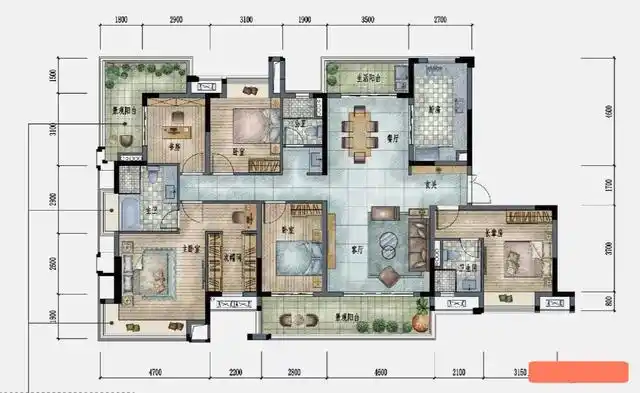 194平米优雅五室户型实用性很不错