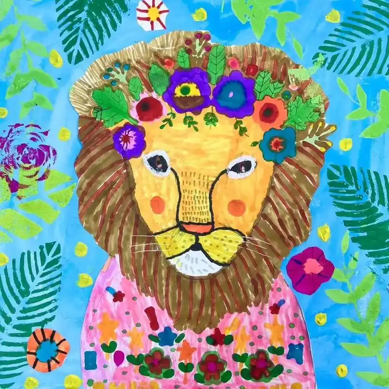 苏州少儿美术培训|毛遂自荐第2天.米仓美术|动物头像 大班  - 抖音