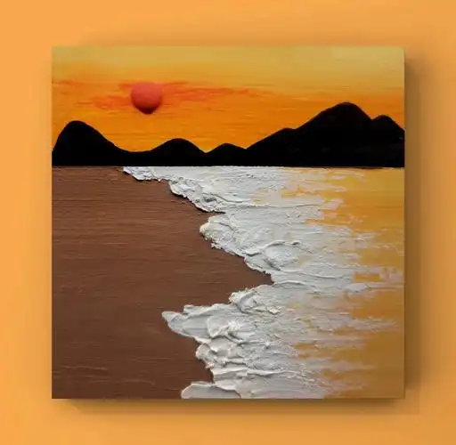 #油画棒风景画 橘色蔷薇花#治愈系风景 - 抖音