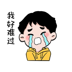 卡通可爱男孩伤心痛哭表情包动图gif