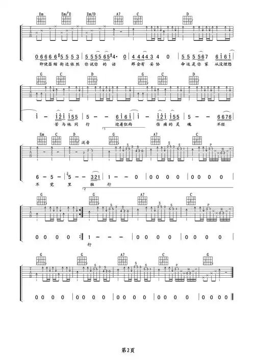 beyond 命运是你家吉他谱 beyond beyond 命运是你家吉他谱简单版