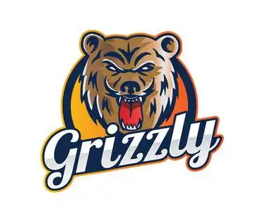 现代动物体育队标志徽章例证, 灰熊照片
