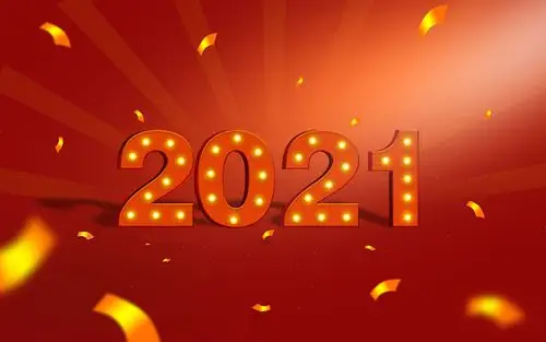 红色喜庆简约新年2021艺术字设计元素