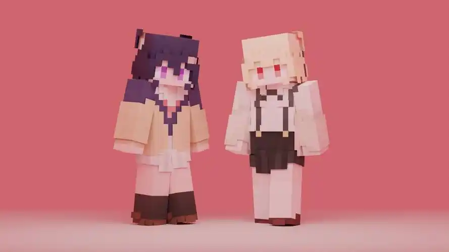 可爱的猫娘~mc皮肤绘制过程(中国版有售)