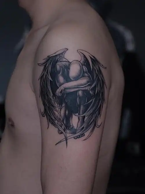 堕落天使_纹身图案手稿图片_常州-金坛雕墨的纹身作品集