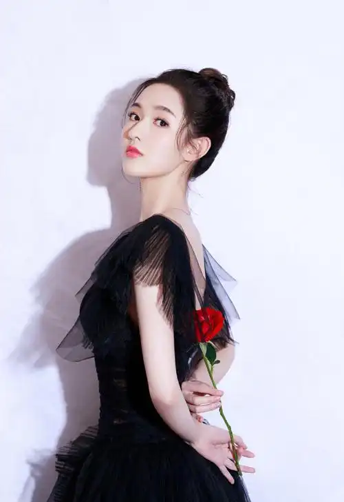王玉雯性感黑纱裙写真图片