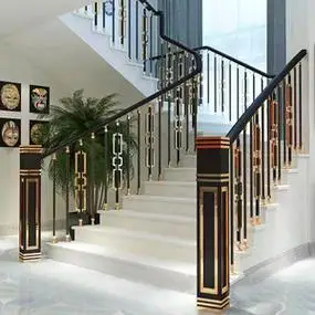 实木楼梯扶手中式