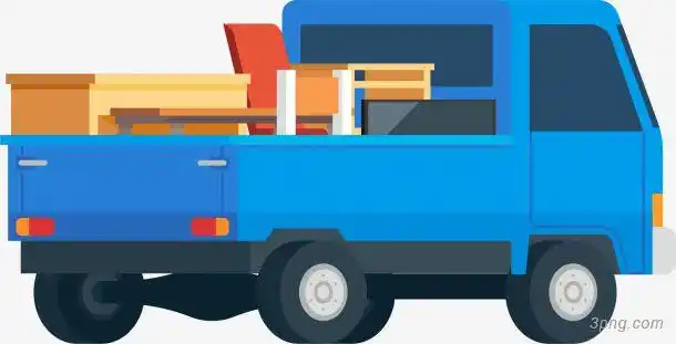 皮卡矢量卡通风格货运车png素材透明免抠图片-卡通手绘-三元素3png.co