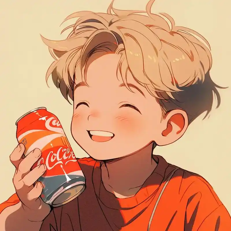 旧漫头像,喝汽水的小男孩.#优质头像 #动漫男头 #超甜情侣 - 抖音