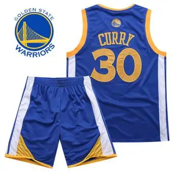 勇士队11号汤普森密刺绣球衣套装库里30号印号篮球服一件代发