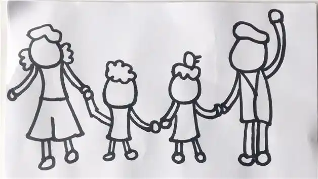 怎么画一家四口