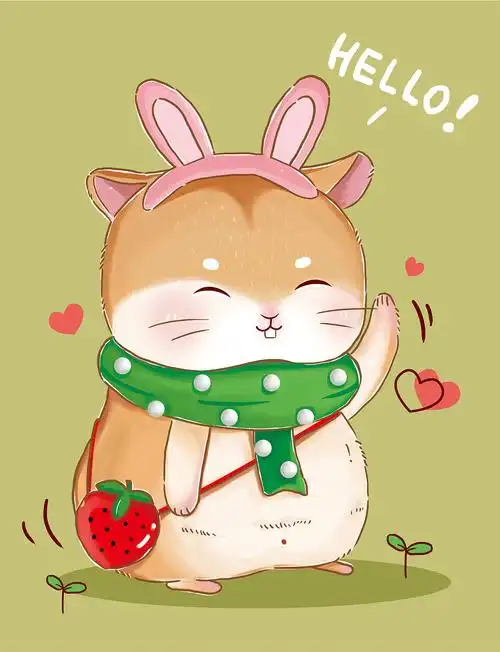 卡通仓鼠壁纸|插画|商业插画|mandy果 - 原创作品 - 站酷 (zcool)